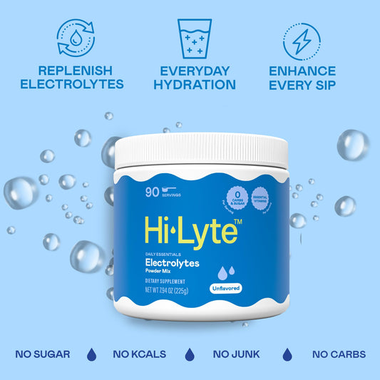 Hi-Lyte powder scoop in glass shows precise, customizable hydration for busy days