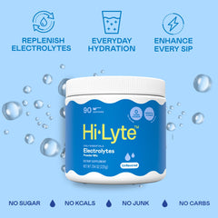 Hi-Lyte powder scoop in glass shows precise, customizable hydration for busy days