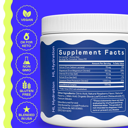 Hi-Lyte K1000 scoop ready to mix for quick hydration and cramp relief.