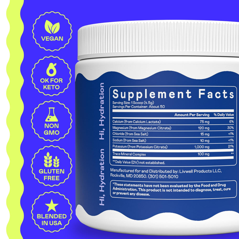 Hi-Lyte K1000 potassium 1000mg supports electrolyte balance.