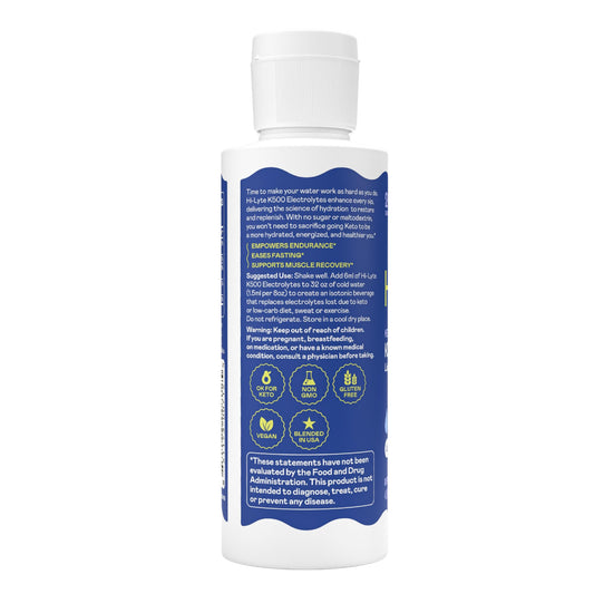 Hi-Lyte K500 drops dispensing pour image showing easy dosing for sugar-free hydration.
