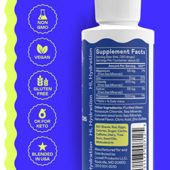 Hi-Lyte K500 electrolyte drops vial label emphasizes keto hydration benefits.