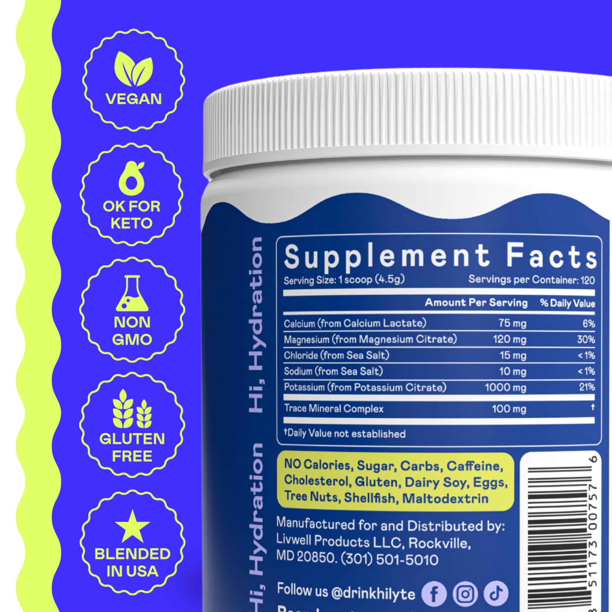 Hi-Lyte Keto K1000 dissolves quickly in water to create clear hydration.