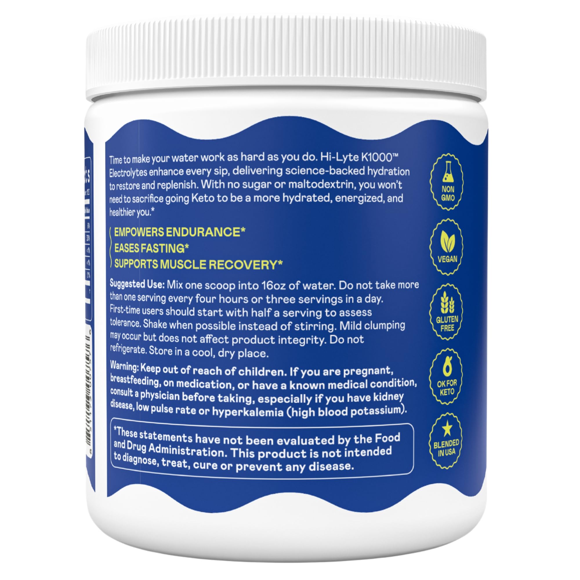 Hi-Lyte Keto K1000 120 servings packaging designed for daily electrolyte support.