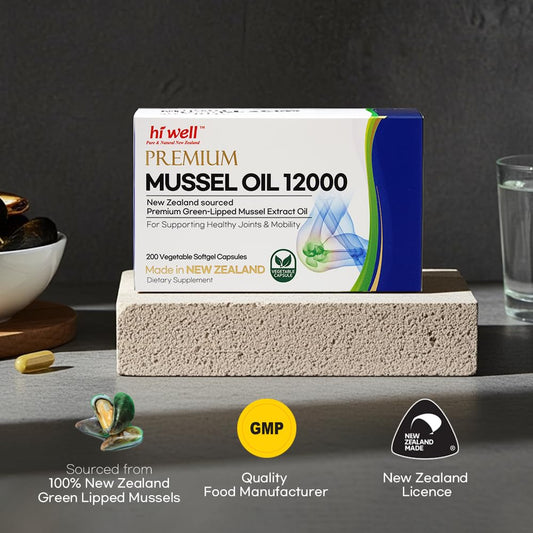 Hi Well softgel capsules close-up highlighting smooth texture and convenient daily intake