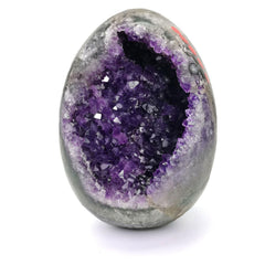 HIBCIGA Amethyst geode close-up showing deep purple crystals for serene home decor