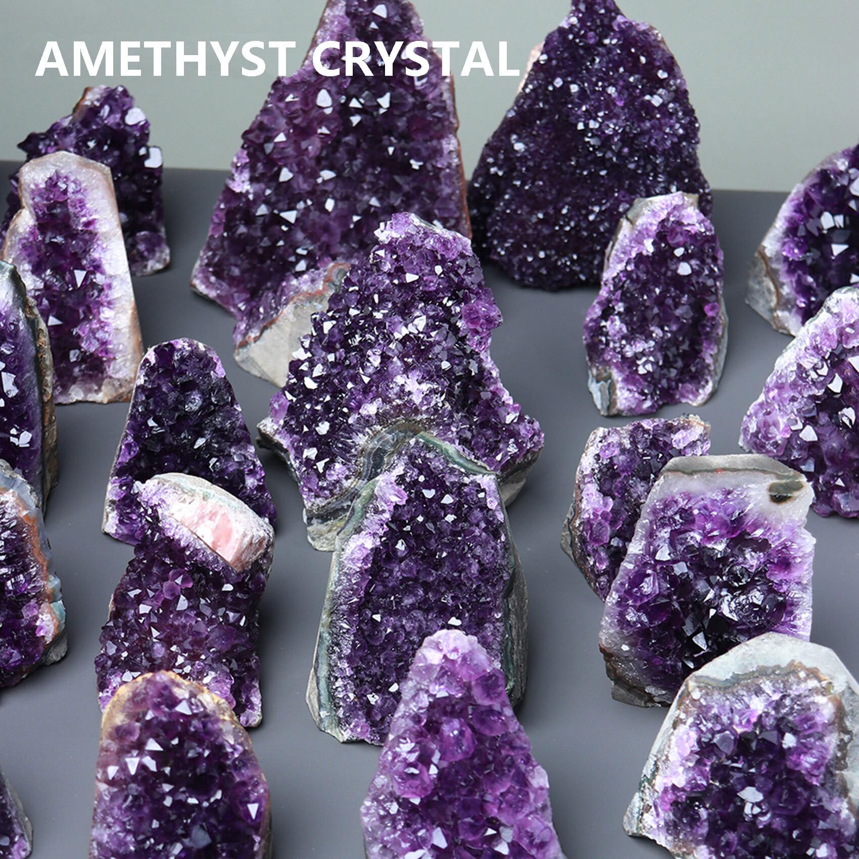 HIBCIGA healing crystal bundle shows purple shimmer for meditation