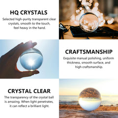 HIBCIGA clear crystal ball 10cm with stand enhances workspace ambience