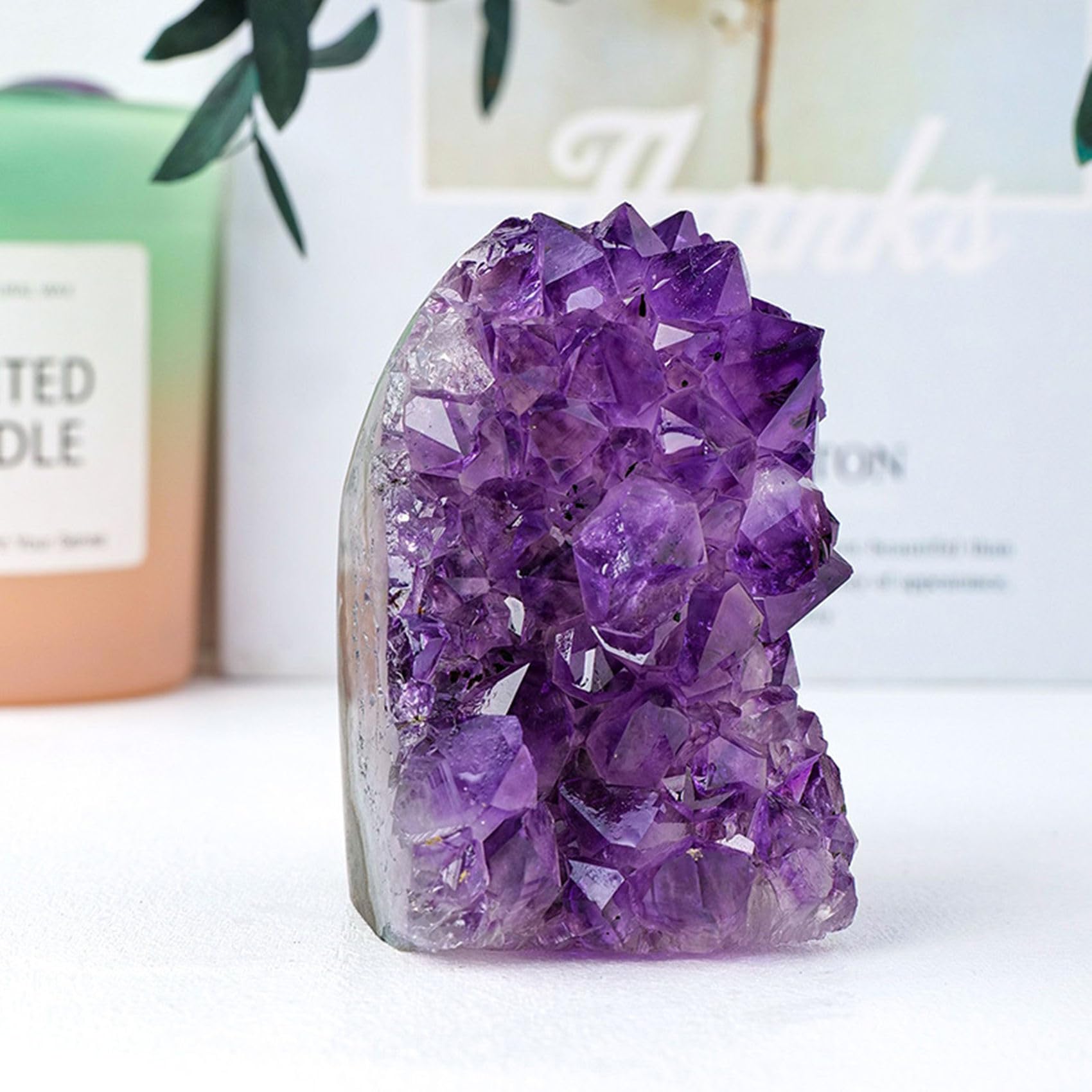 HIBCIGA purple crystal quartz points highlight room light and color