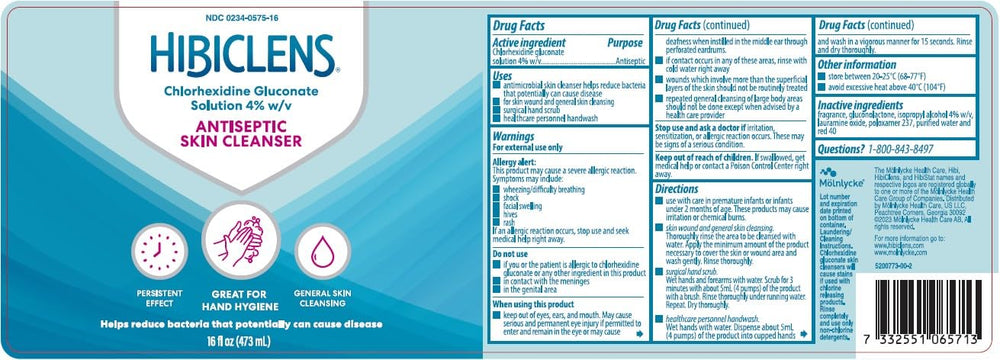 Hibiclens Liquid 8oz 3-pack bottle back view showing label and directions for safe use.