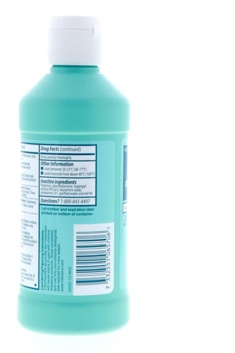 Hibiclens Liquid 8 oz bottle in hand demonstrates comfortable grip