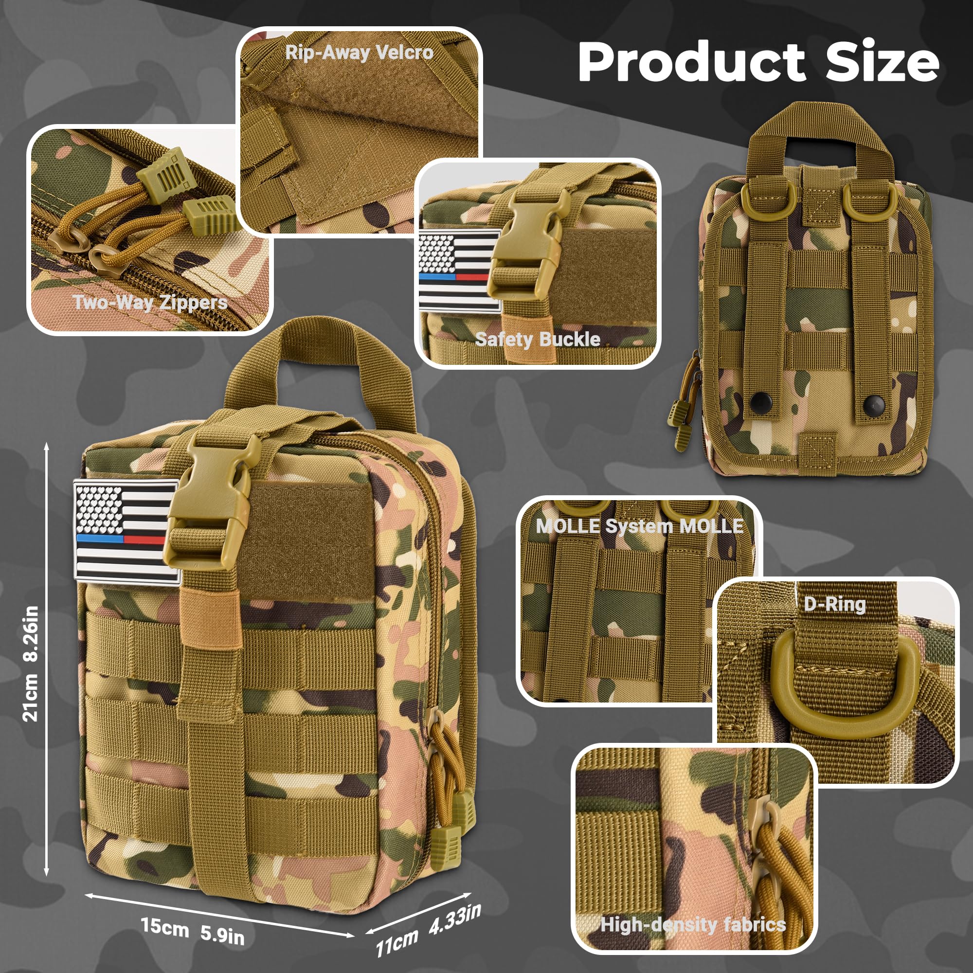 HidroPony IFAK waterproof lining protects supplies in wet conditions.