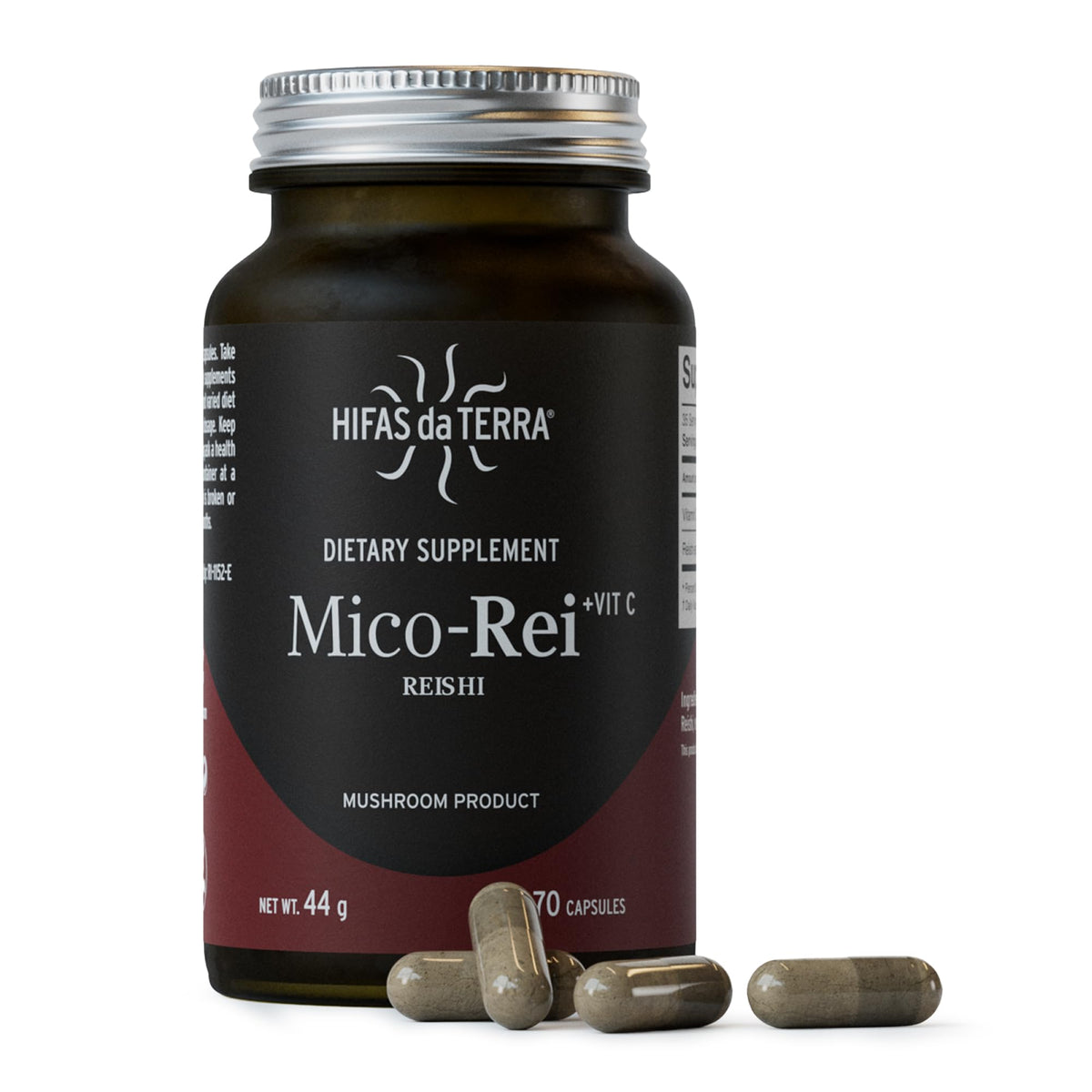 Mico Rei capsules in glass jar ready for daily energy support