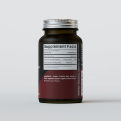 Close up of Mico Rei label with potent reishi extract
