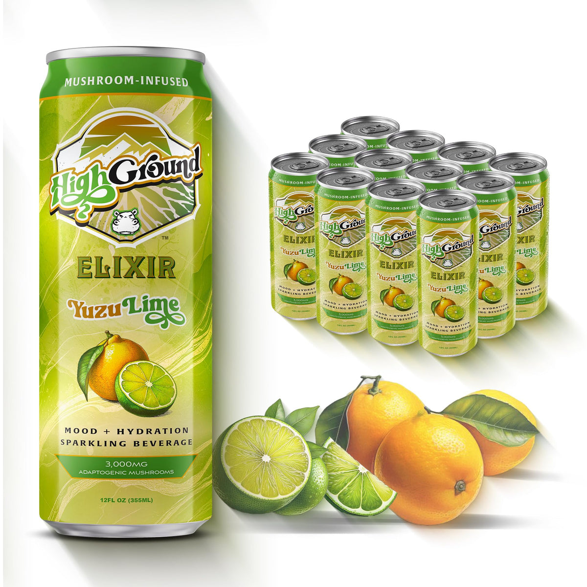 High Ground Elixir can with yuzu lime boosts focus and clarity