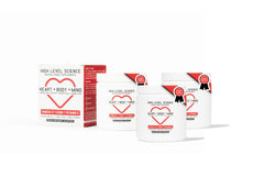 High Level Science CoQ10 Omega-3 softgels bottle supports heart-friendly daily wellness.