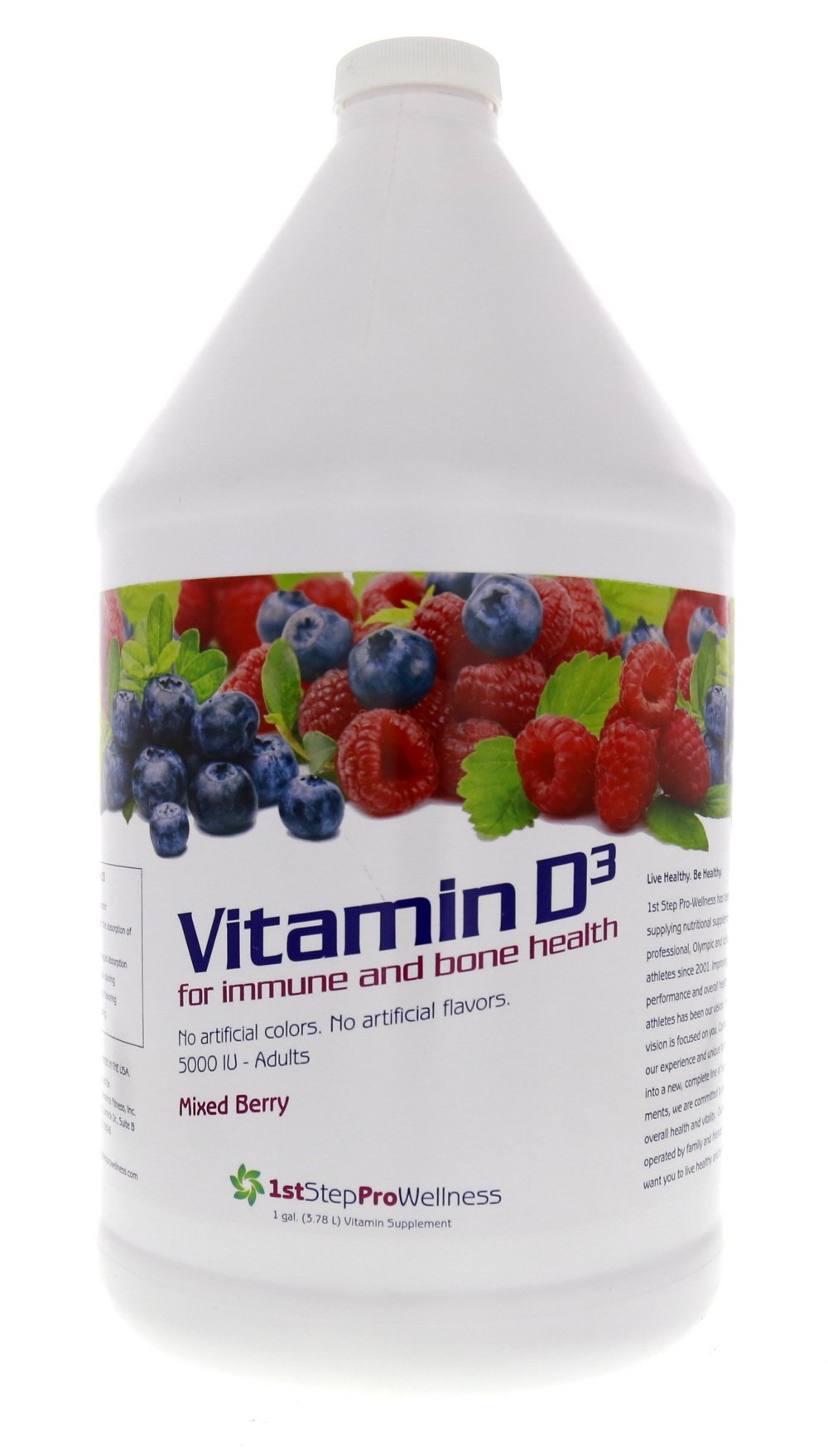 High Performance Fitness 1st Step Energy D3 mixed berry bottle ready for daily use