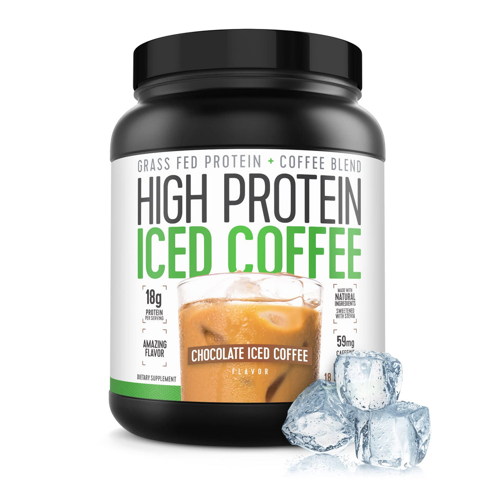 Cold brew serving of High Protein Iced Coffee ready to drink