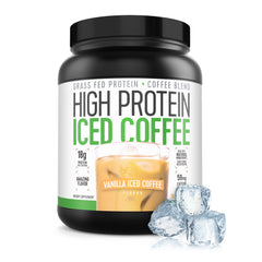 High Protein Iced Coffee Vanilla Latte bottle ready for post-workout refresh