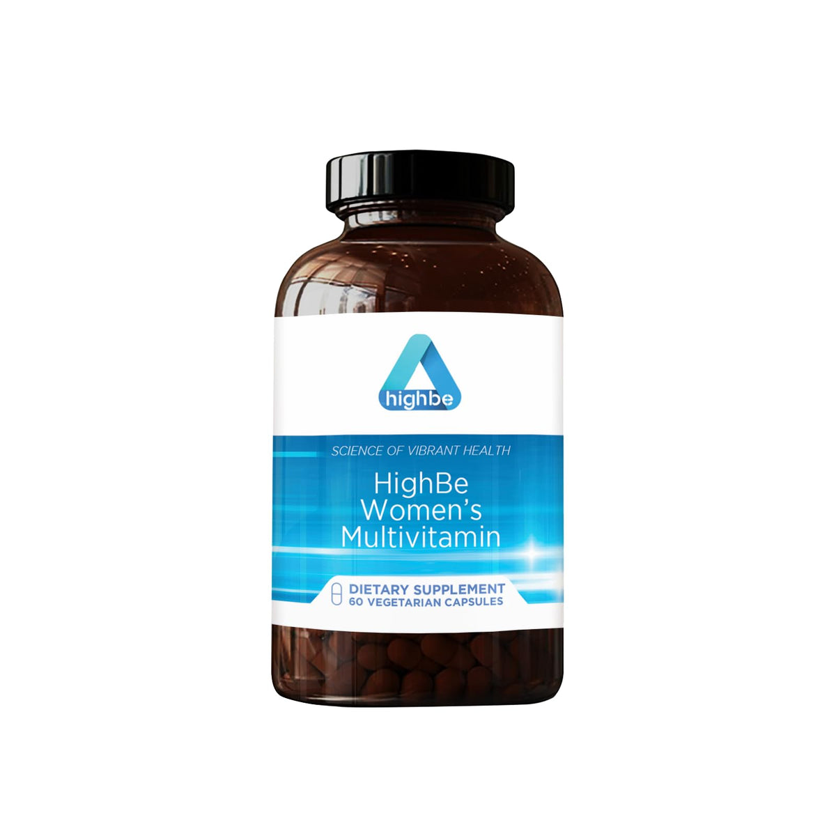 HighBe Women's Multivitamin bottle front view for daily nutrient support.