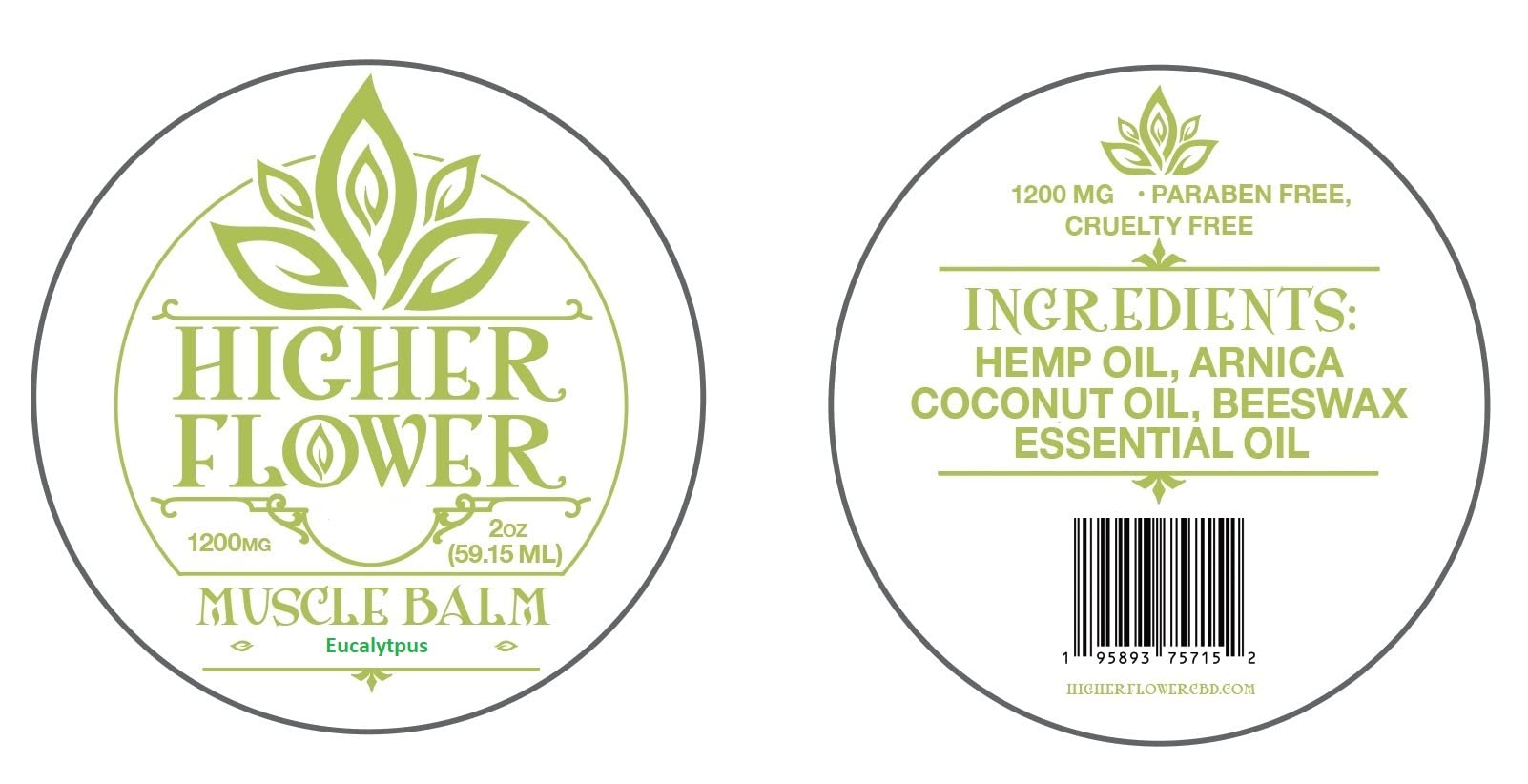 Higher Flower CBD Muscle Balm being applied by hands for gentle muscle soothing.