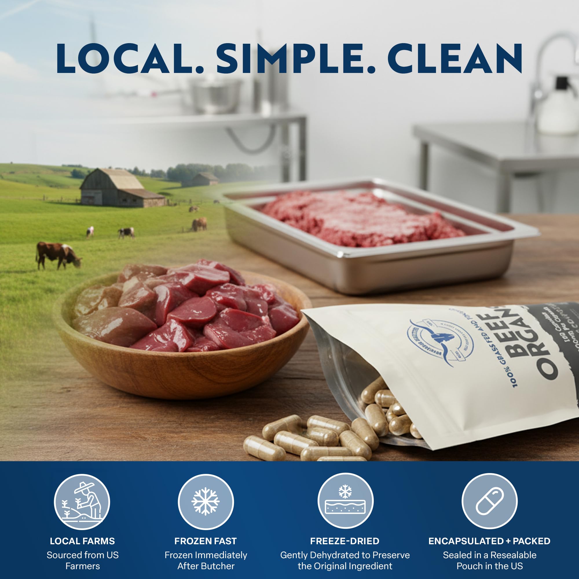 Nutrient-dense blend from Higher Healths beef organs illustrated as part of daily nutrition