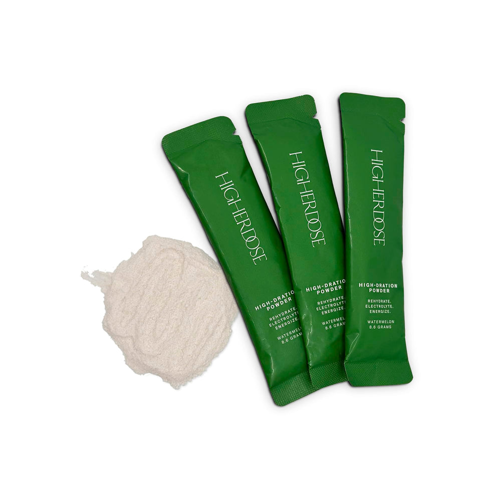 HigherDOSE HIGH-DRATION powder highlighting magnesium mineral blend