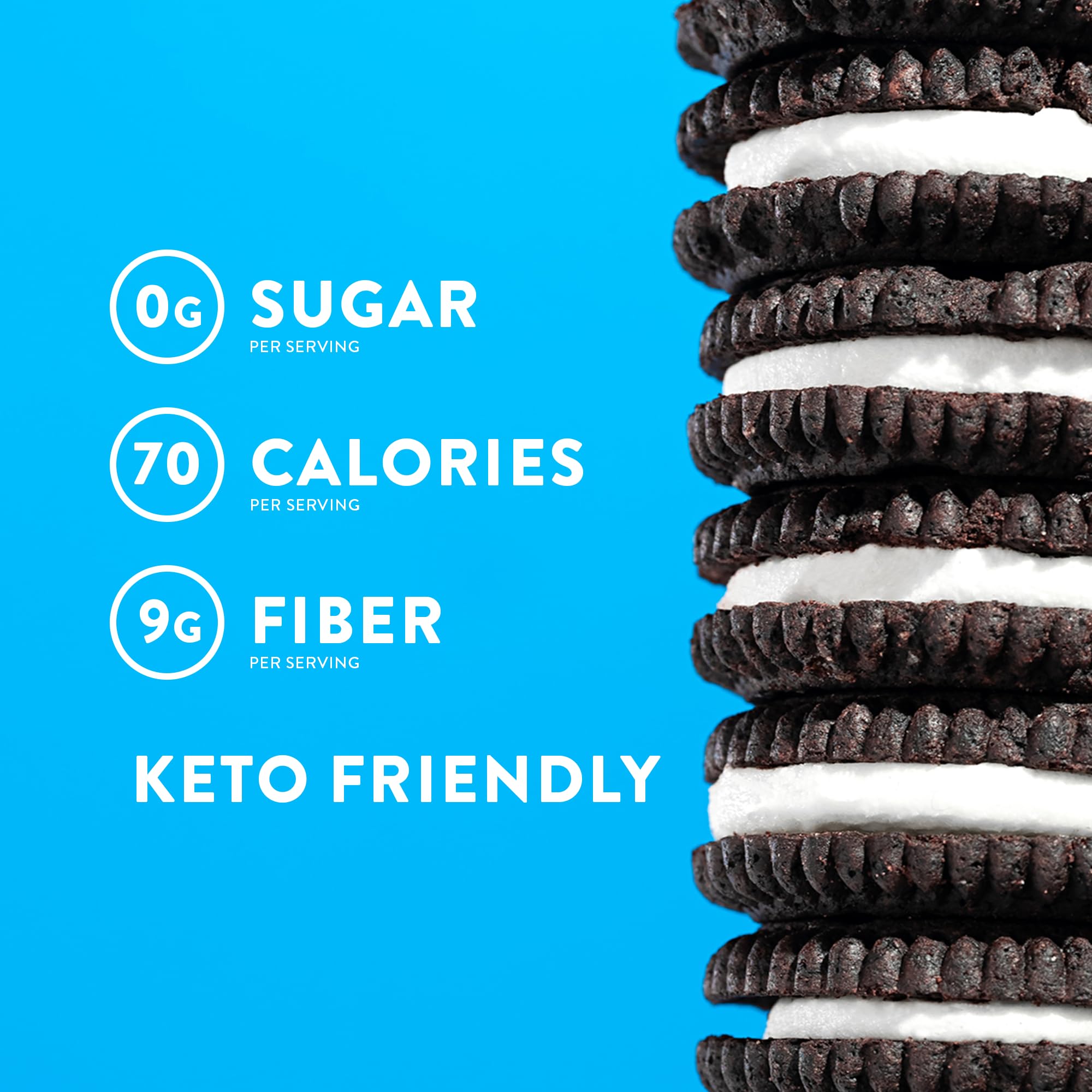 HighKey Keto Sandwich Cookies chocolate cream close-up, rich cocoa flavor.