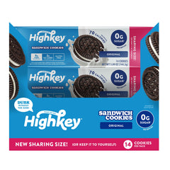 HighKey Keto Sandwich Cookies chocolate cream pack, convenient on-the-go snack.