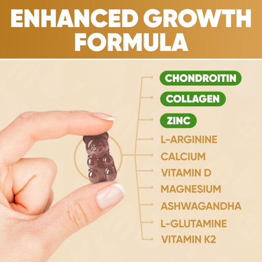 HighSpot Growth Gummies jar close-up showing tasty bite-sized height support