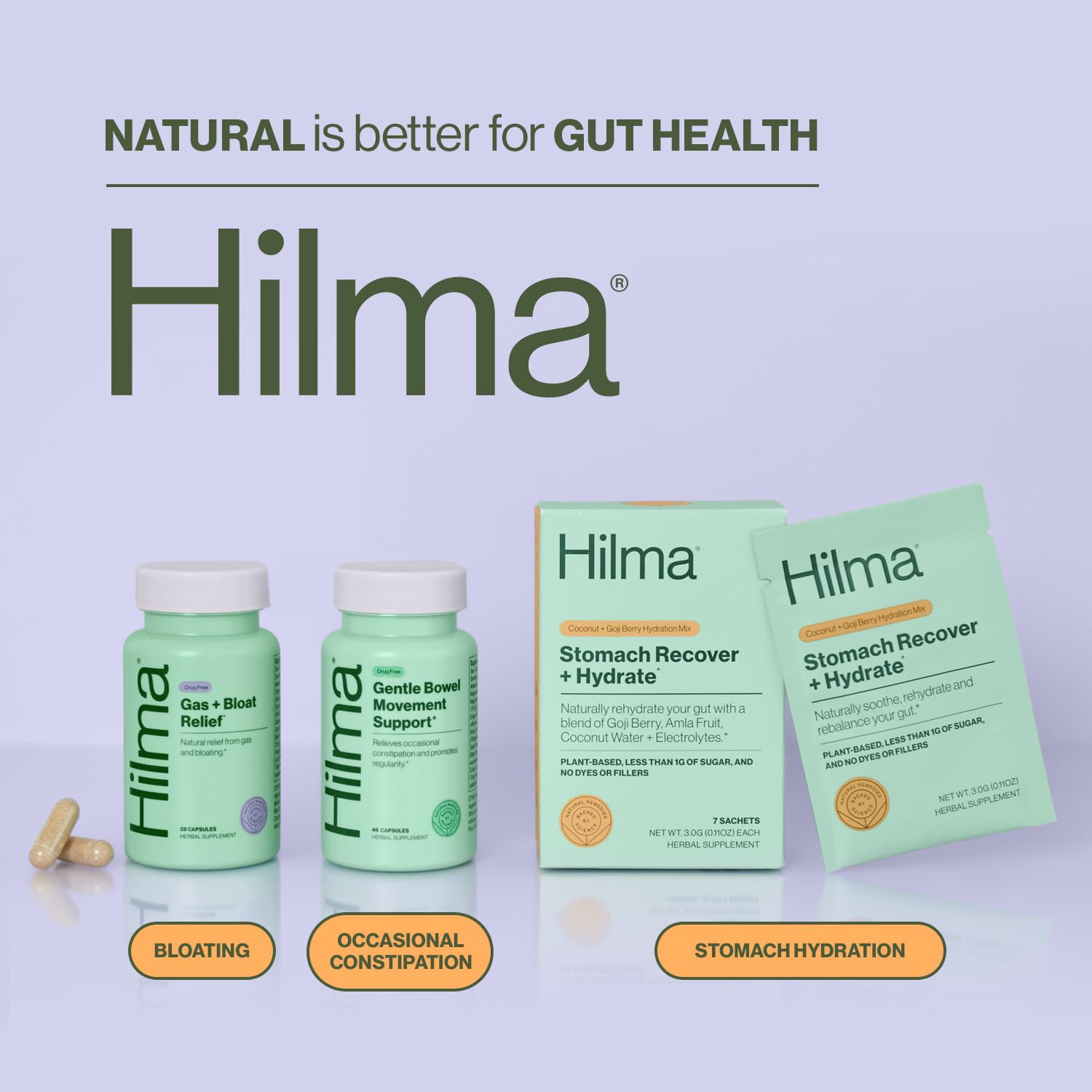 Hilma lab-tested, doctor-formulated digestive relief