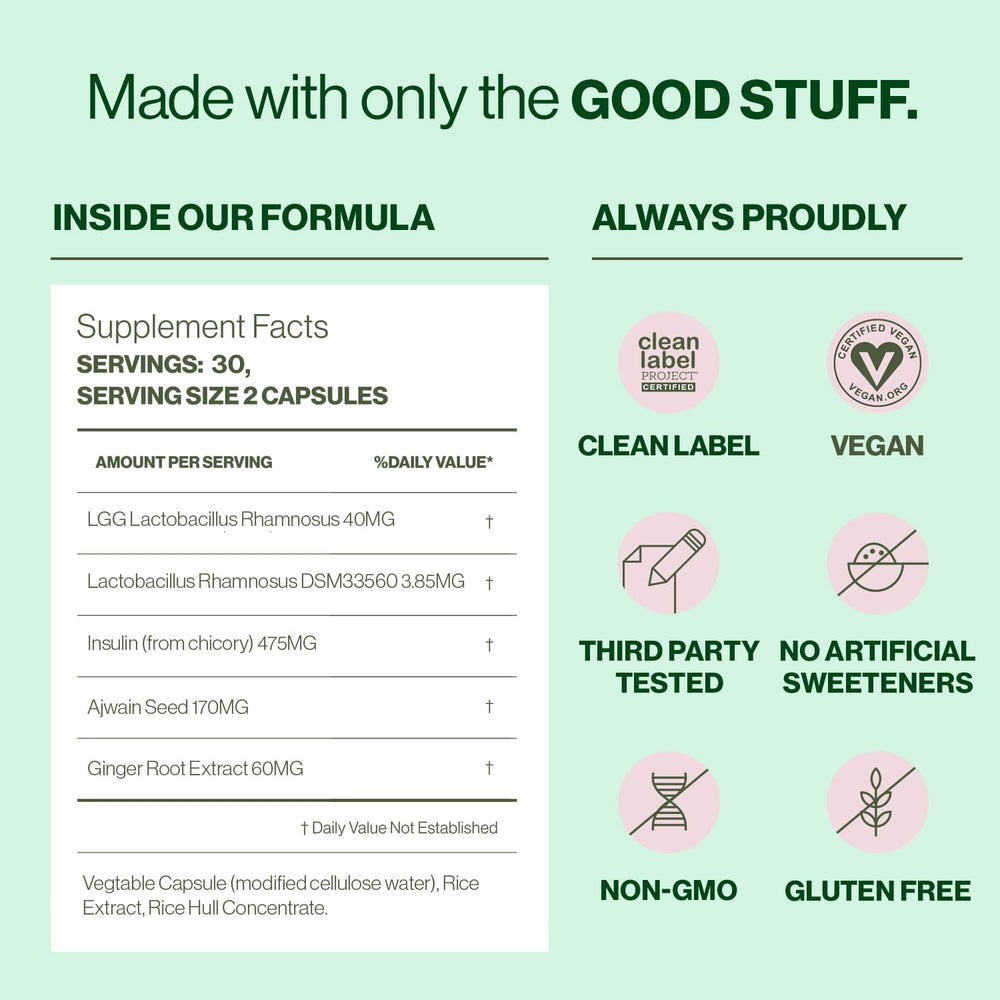 Hilma Pre and Probiotic packaging hints at gas and bloating relief potential