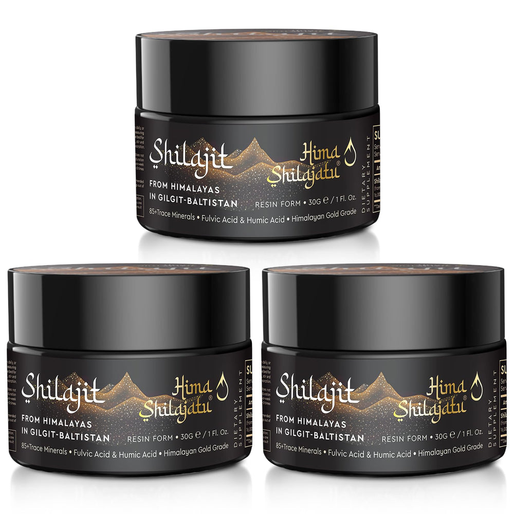 Hima Shilajatu gold-grade resin bottle close-up shows premium purity and minerals.