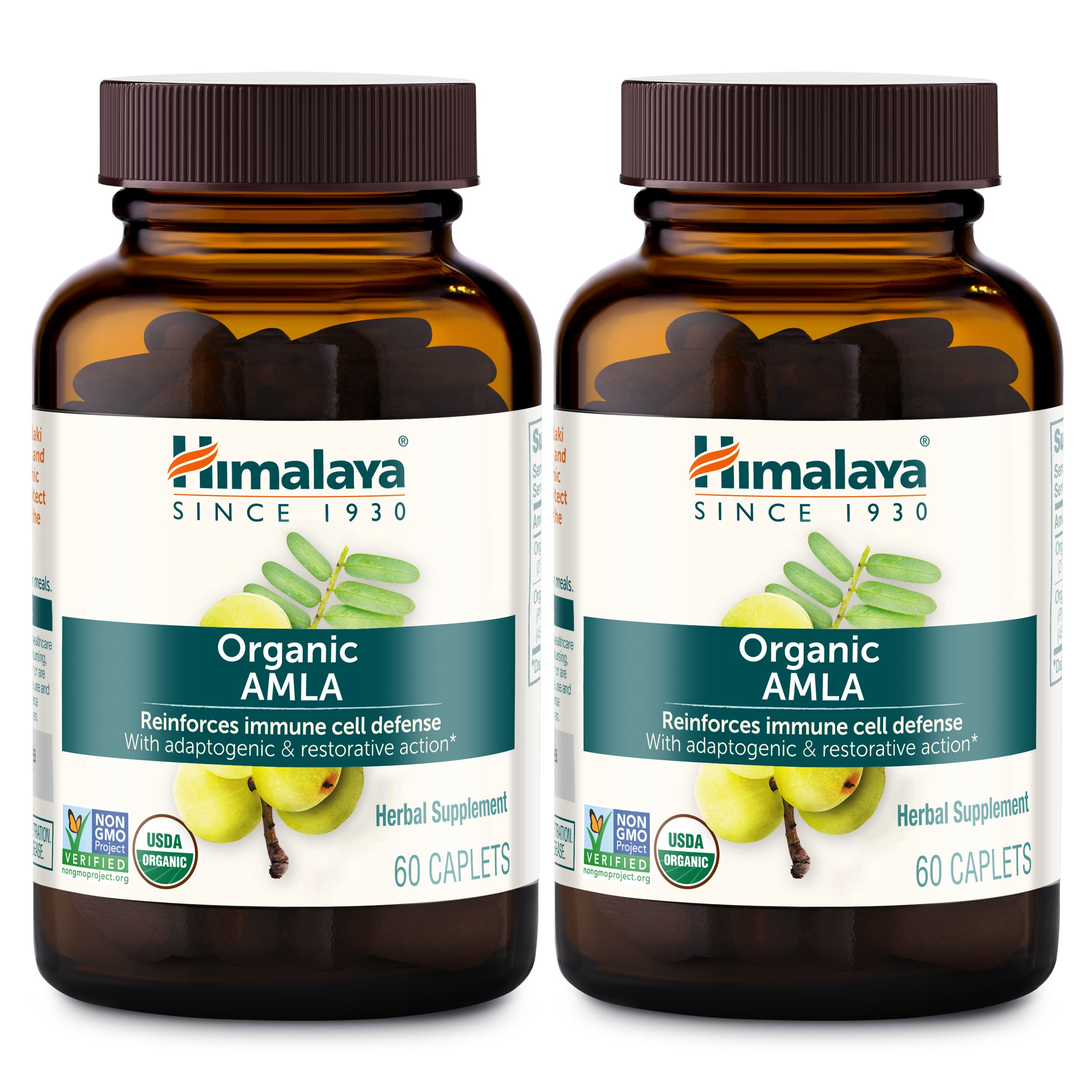 Himalaya Amla bottle with caplets for easy daily immune support.