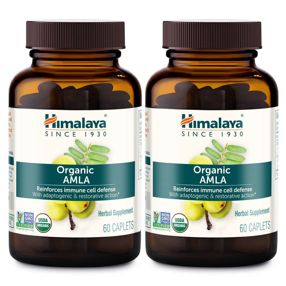 Himalaya Amla bottle with caplets for easy daily immune support.