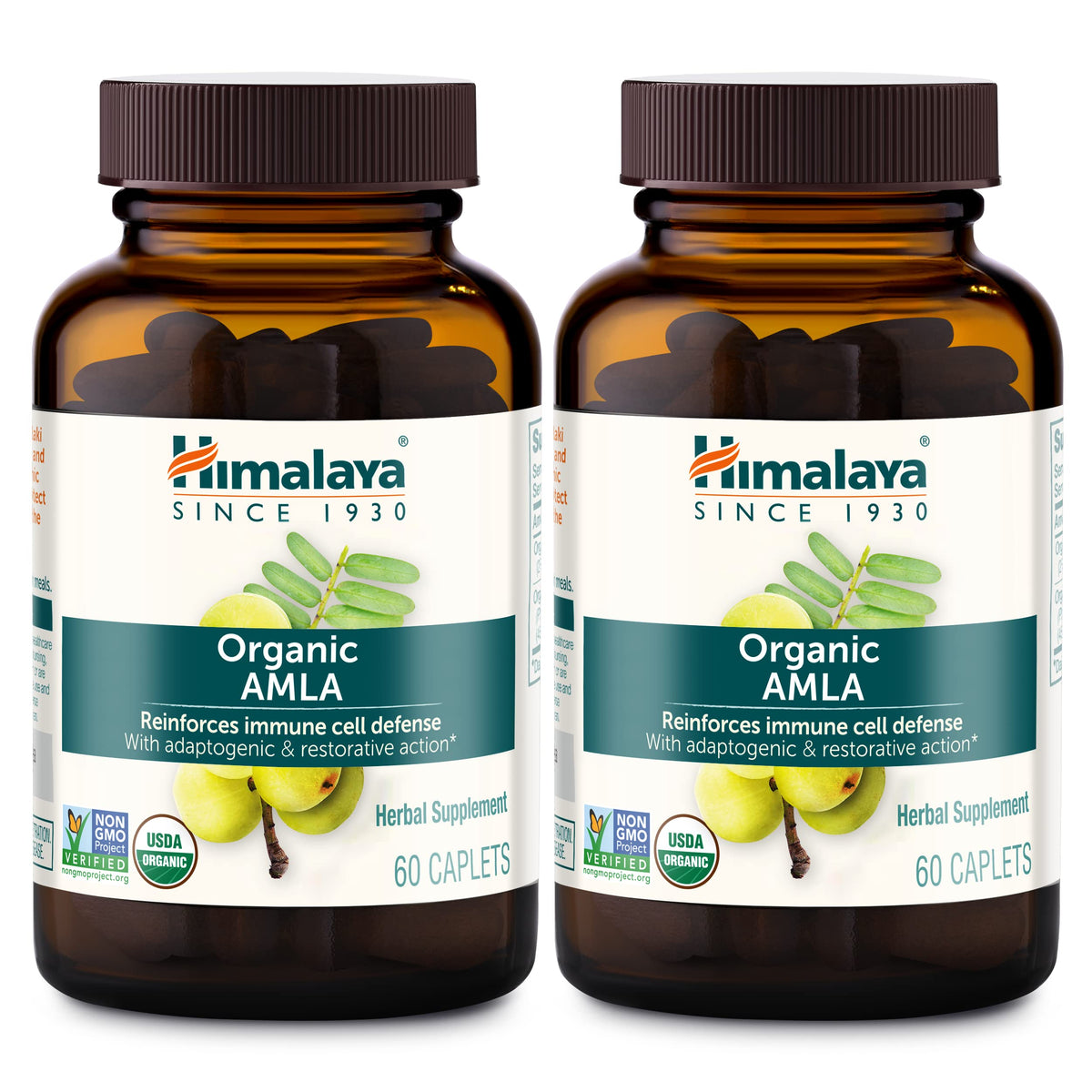 Himalaya Amla bottle with caplets for easy daily immune support.
