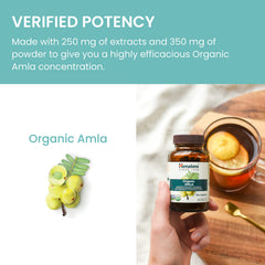 Himalaya Amla powder and extract blend for balanced potency.