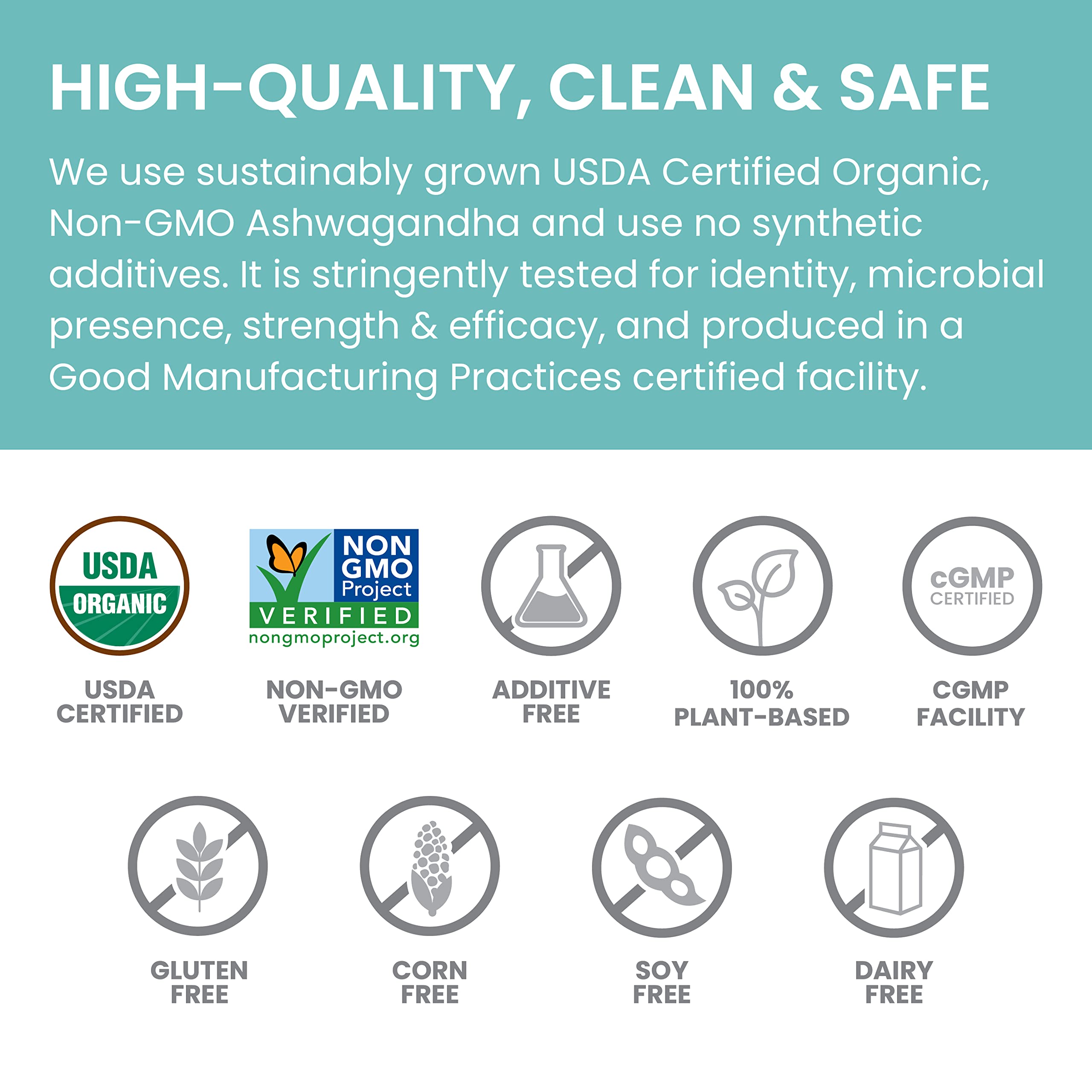 Himalaya Ashwagandha root label close-up emphasizing quality and traceability