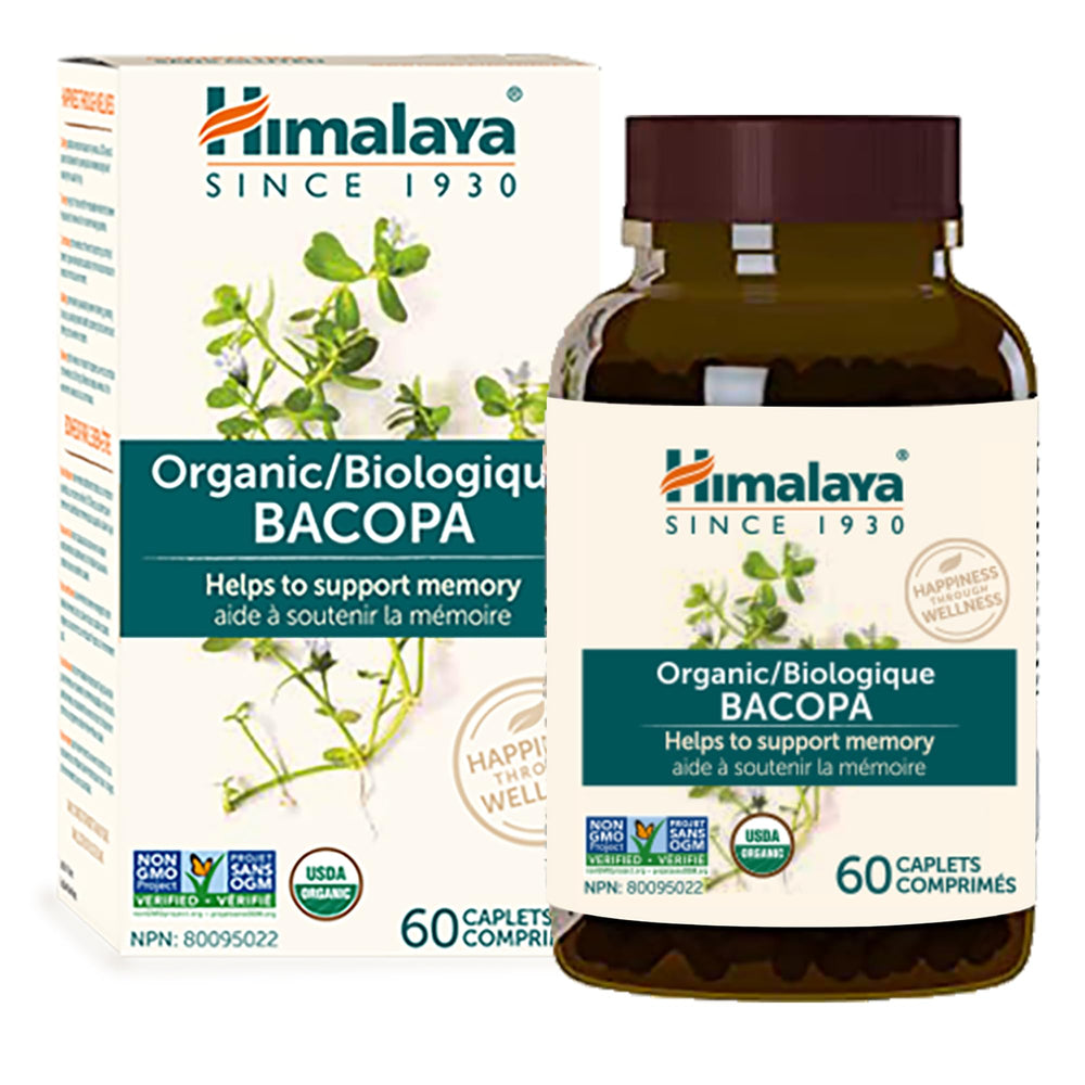 Himalaya Bacopa Monnieri packaging design communicates trusted, daily-use nootropic.