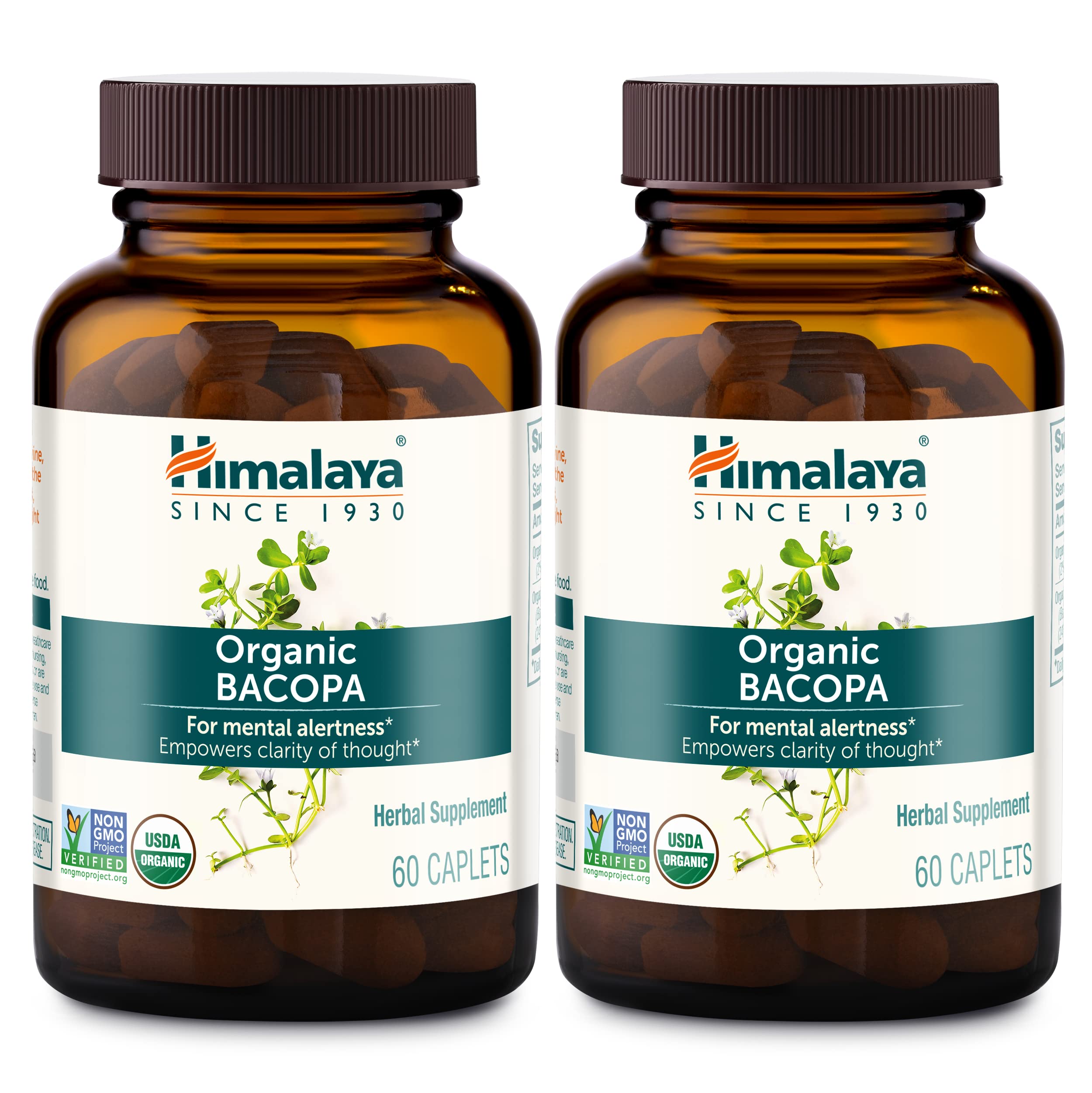 Himalaya Bacopa Monnieri packaging front with organic certification.