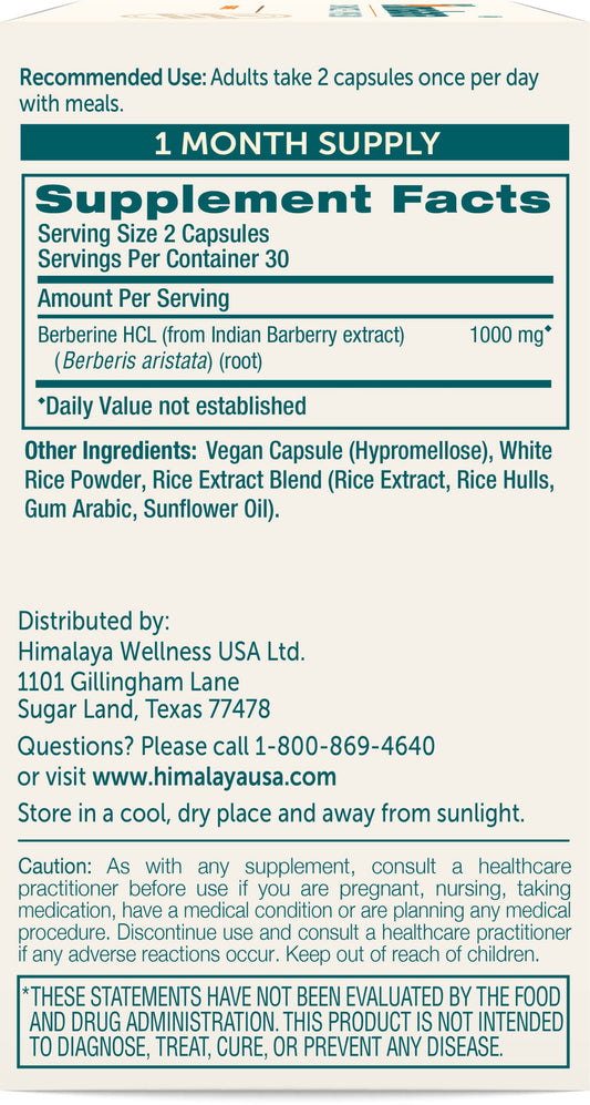 Himalaya Berberine capsules pour: easy-to-take format for everyday immune and GI wellness.