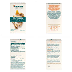 Himalaya Boswellia capsules beside glass of water ready to take.