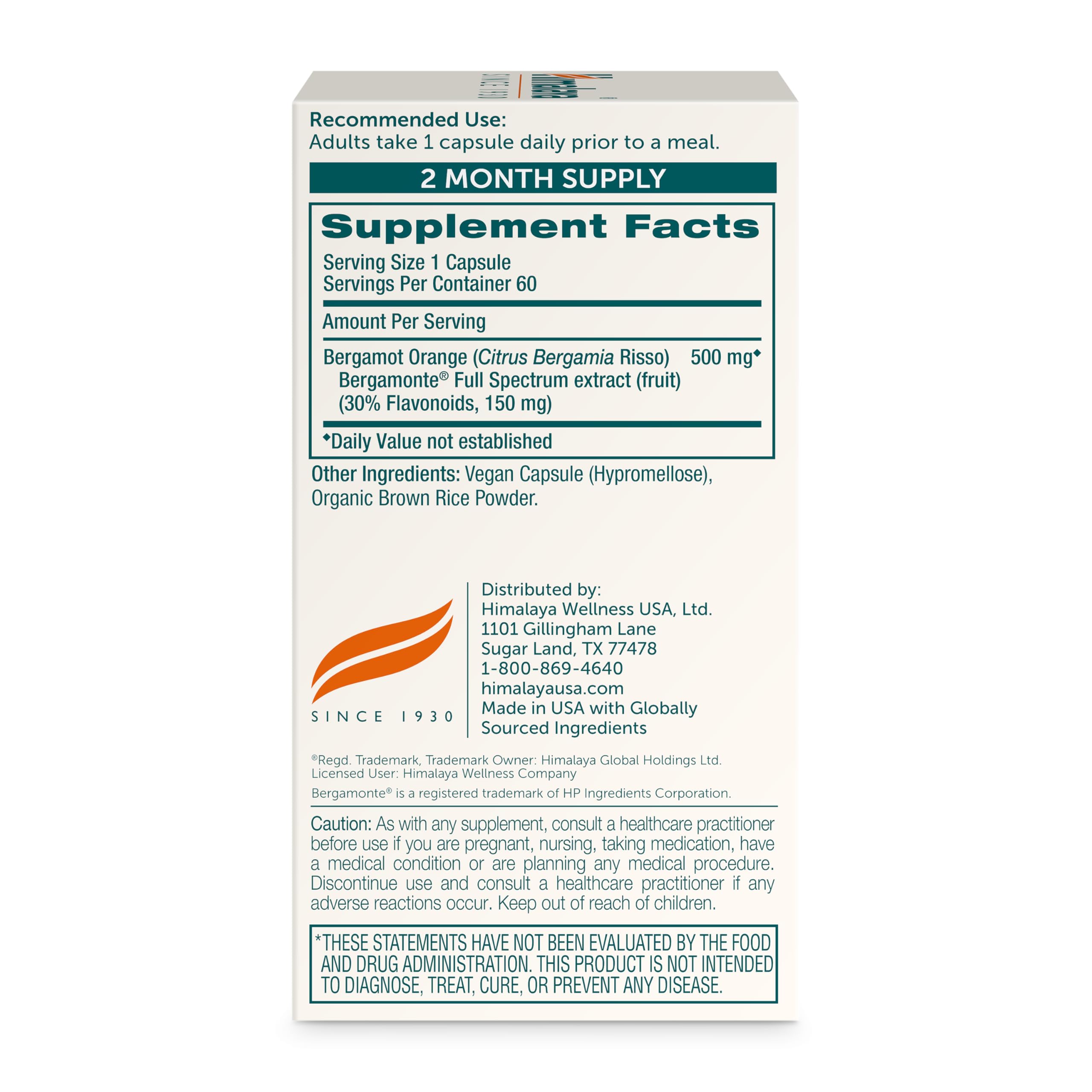 Himalaya Citrus Bergamot bottle on white, convenient daily supplement.