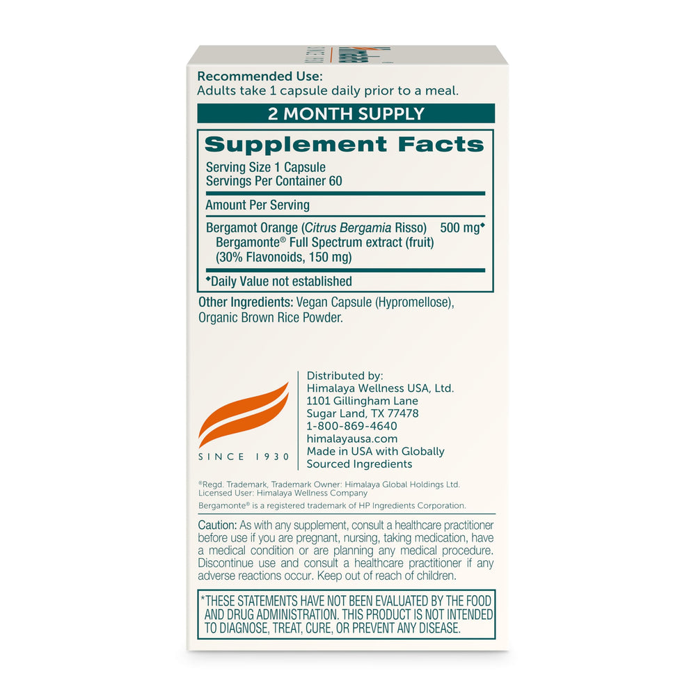 Himalaya Citrus Bergamot bottle on white, convenient daily supplement.