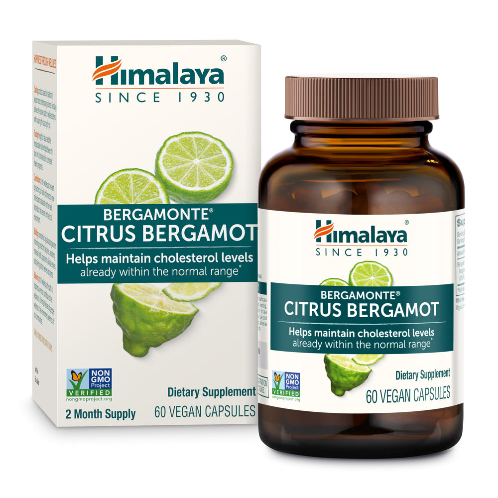 Himalaya Citrus Bergamot capsule close-up, highlighting full-spectrum Bergamonte extract for daily wellness.