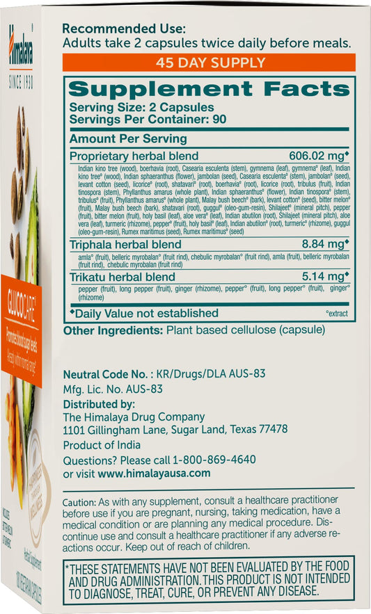 Himalaya GlucoCare bottle side view with label