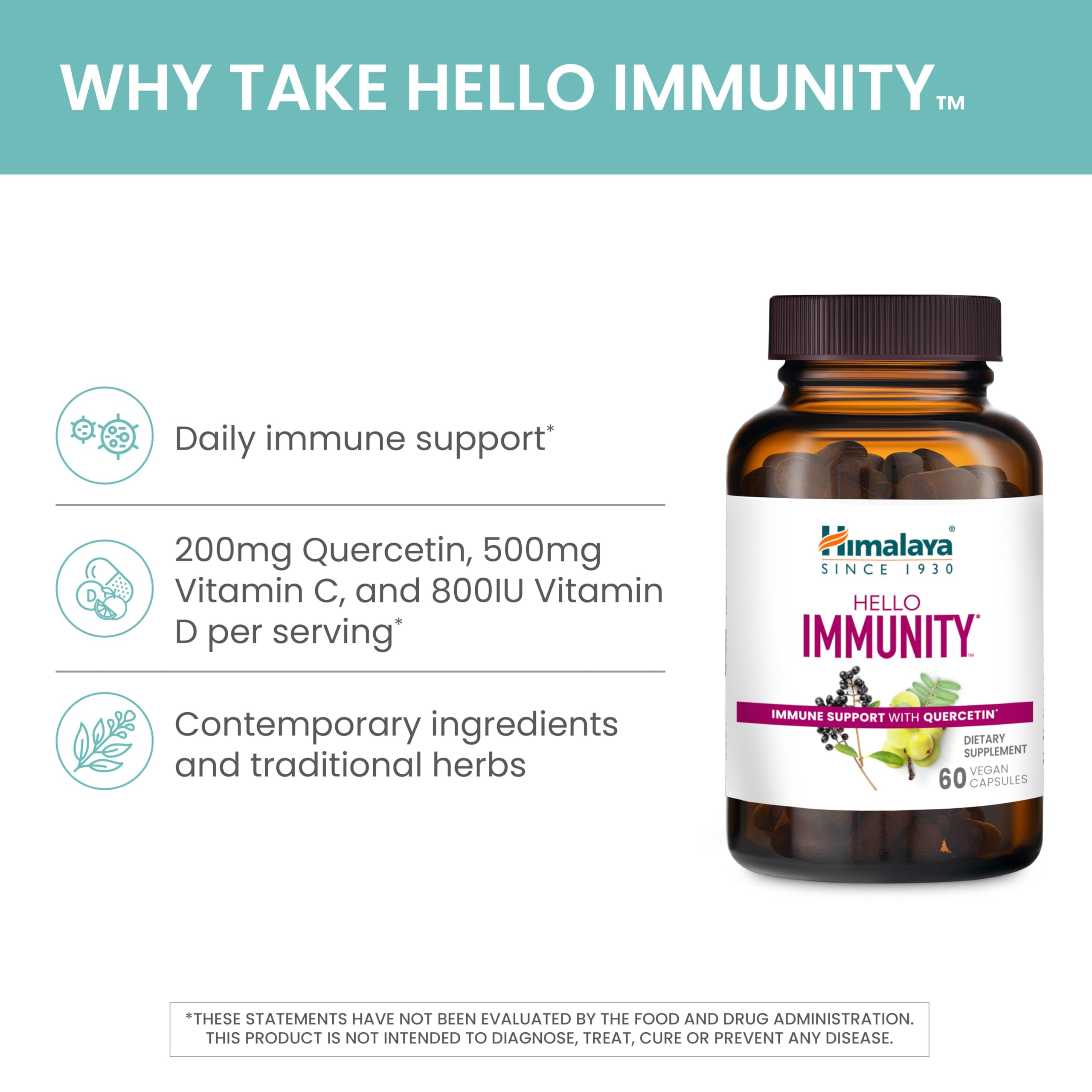 Himalaya Hello Immunity label focusing on gluten-free and dairy-free claims