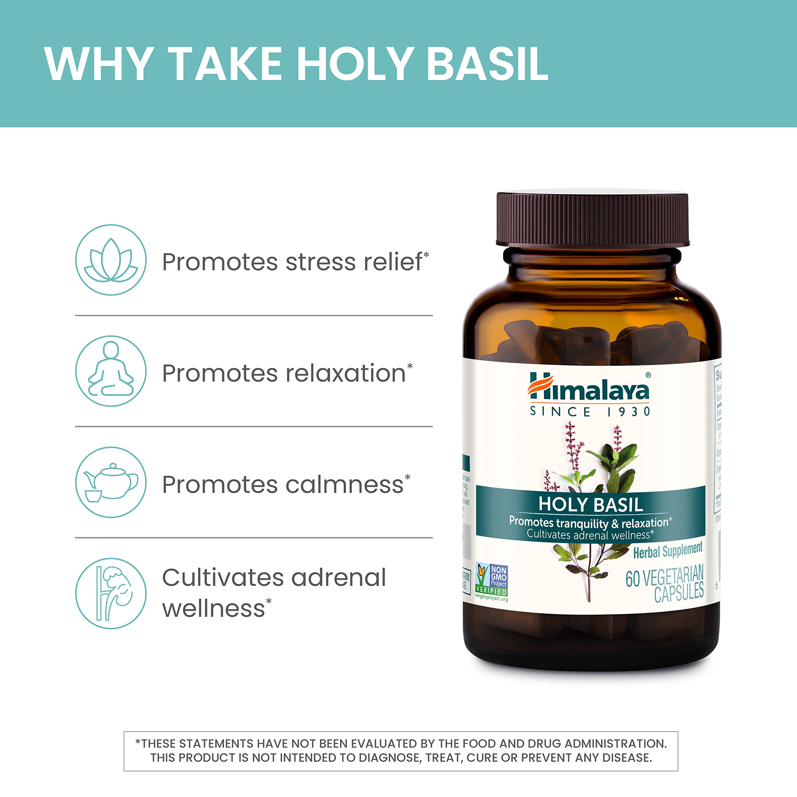 Himalaya Holy Basil daily-use scene shown with a glass of water.