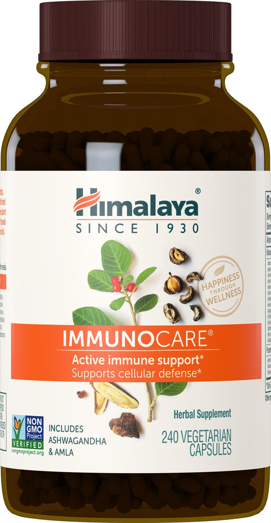 Himalaya ImmunoCare bottle front for daily immune support.