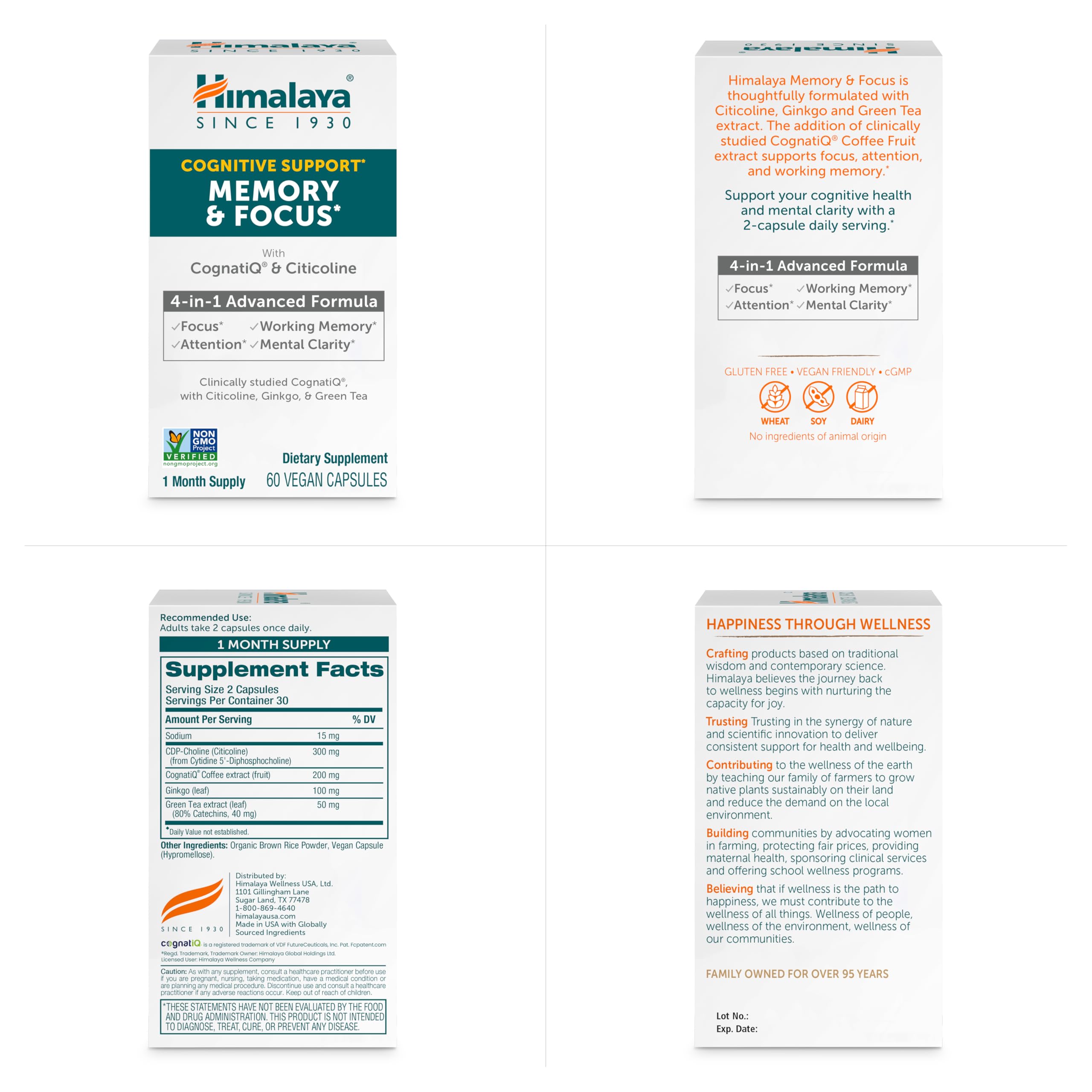 Clinical ingredients in Himalaya Memory & Focus highlighted for daily use